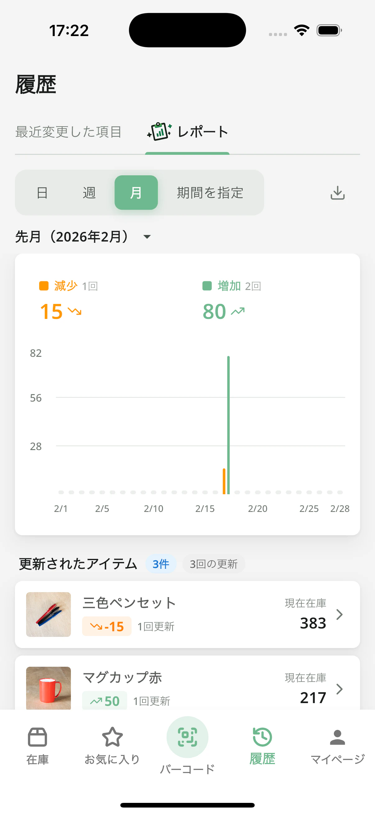 レポート画面